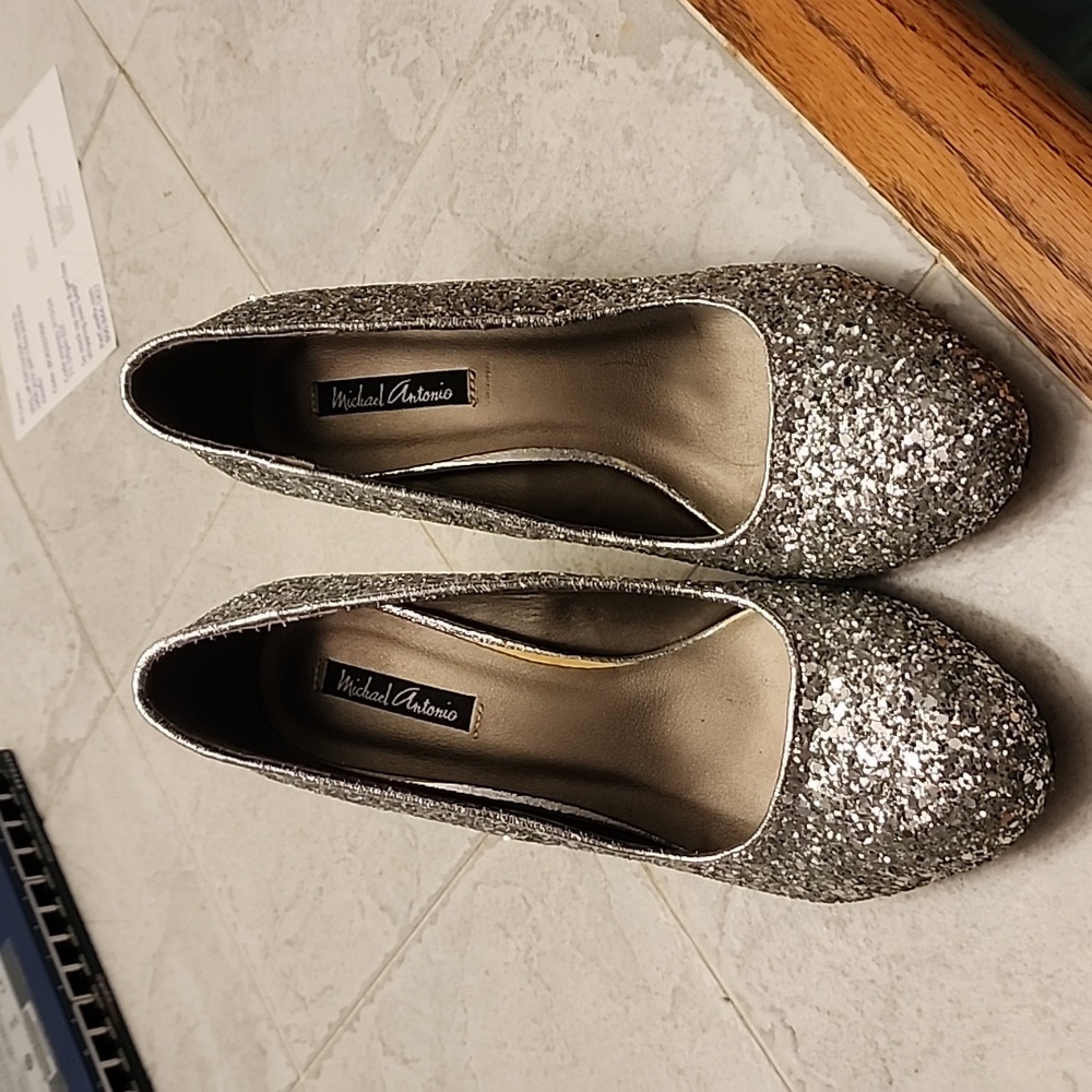 Silver Glitter High heels